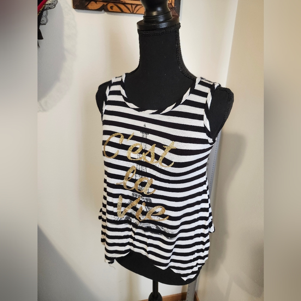 Lily Bleu "C'est la vie" Striped Tank Top - Girls